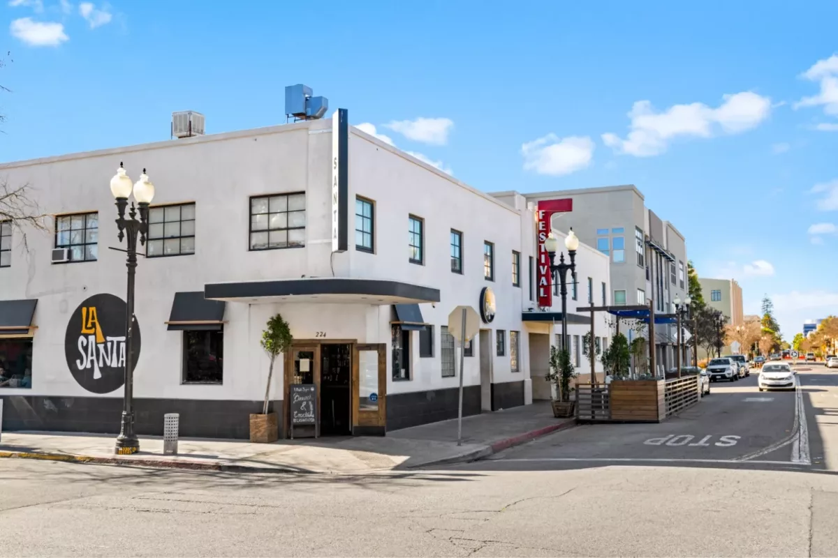 Restaurant exterior in Downtown Santa Ana