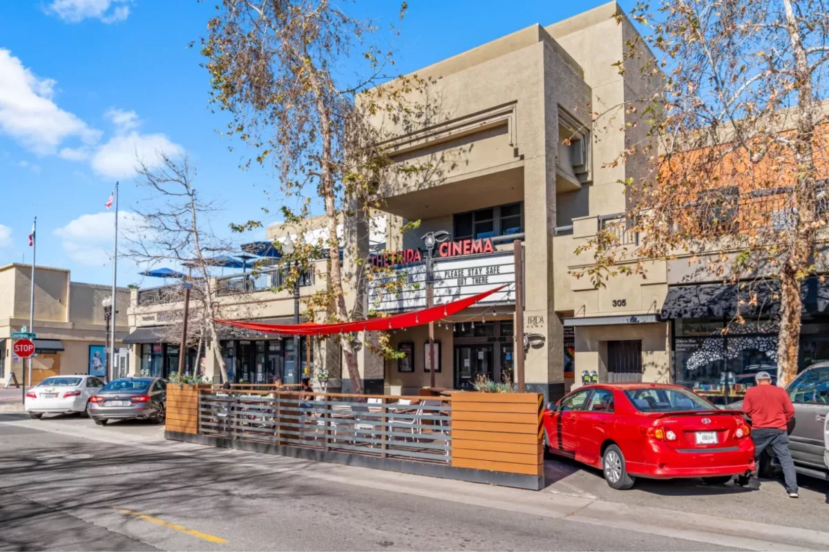 Exterior of The Frida Cinema in Downtown Santa Ana
